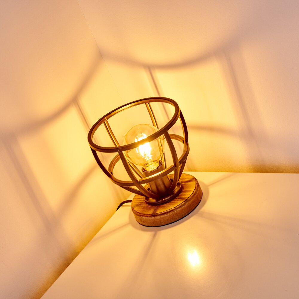 Haervej Tafellamp Hout licht, Zwart, 1-licht