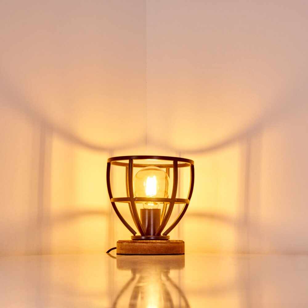 Haervej Tafellamp Hout licht, Zwart, 1-licht