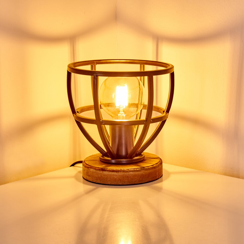 Haervej Tafellamp Hout licht, Zwart, 1-licht