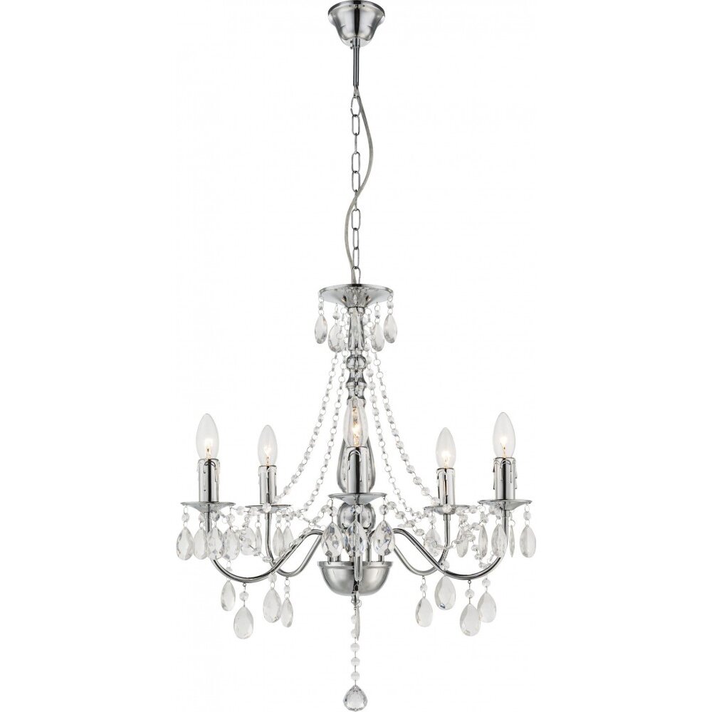 Globo WILLIAM kroonluchter Chroom, 5-lichts main product photo