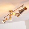 Pulau Plafondlamp Hout licht, Nikkel mat, 4-lichts