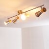 Pulau Plafondlamp Hout licht, Nikkel mat, 4-lichts