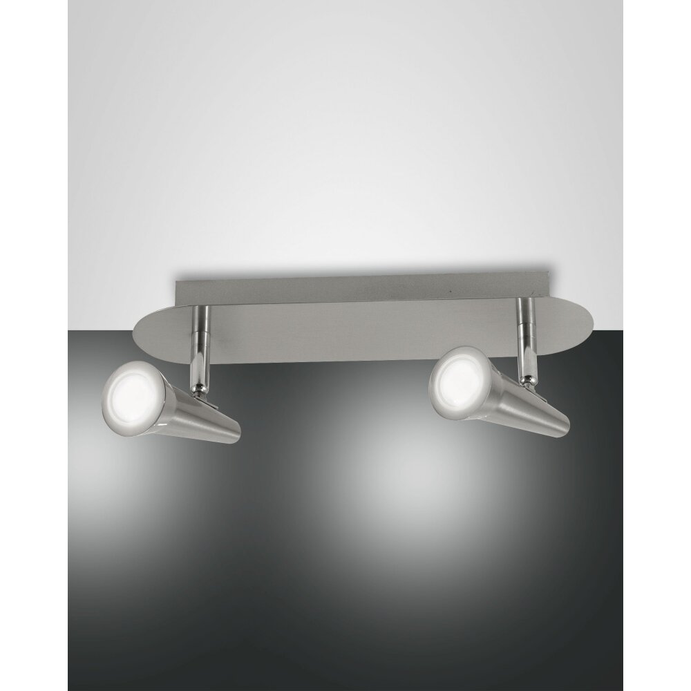 Fabas Luce Niko Plafondlamp LED Nikkel mat, 2-lichts main product photo
