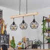 Bacabal Hanglamp Hout licht, Zwart, 3-lichts
