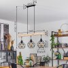 Bacabal Hanglamp Hout licht, Zwart, 3-lichts