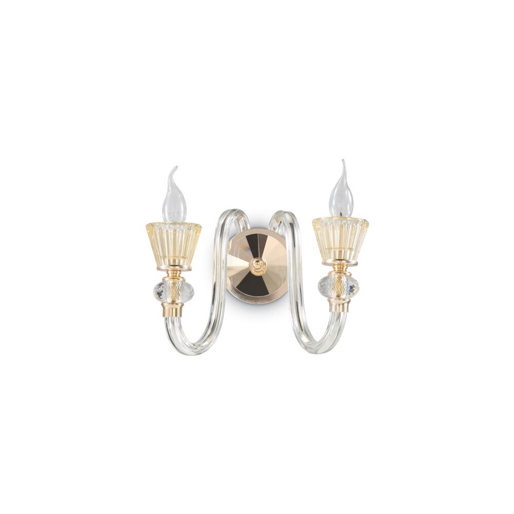 Ideallux STRAUSS Muurlamp Goud, 2-lichts main product photo