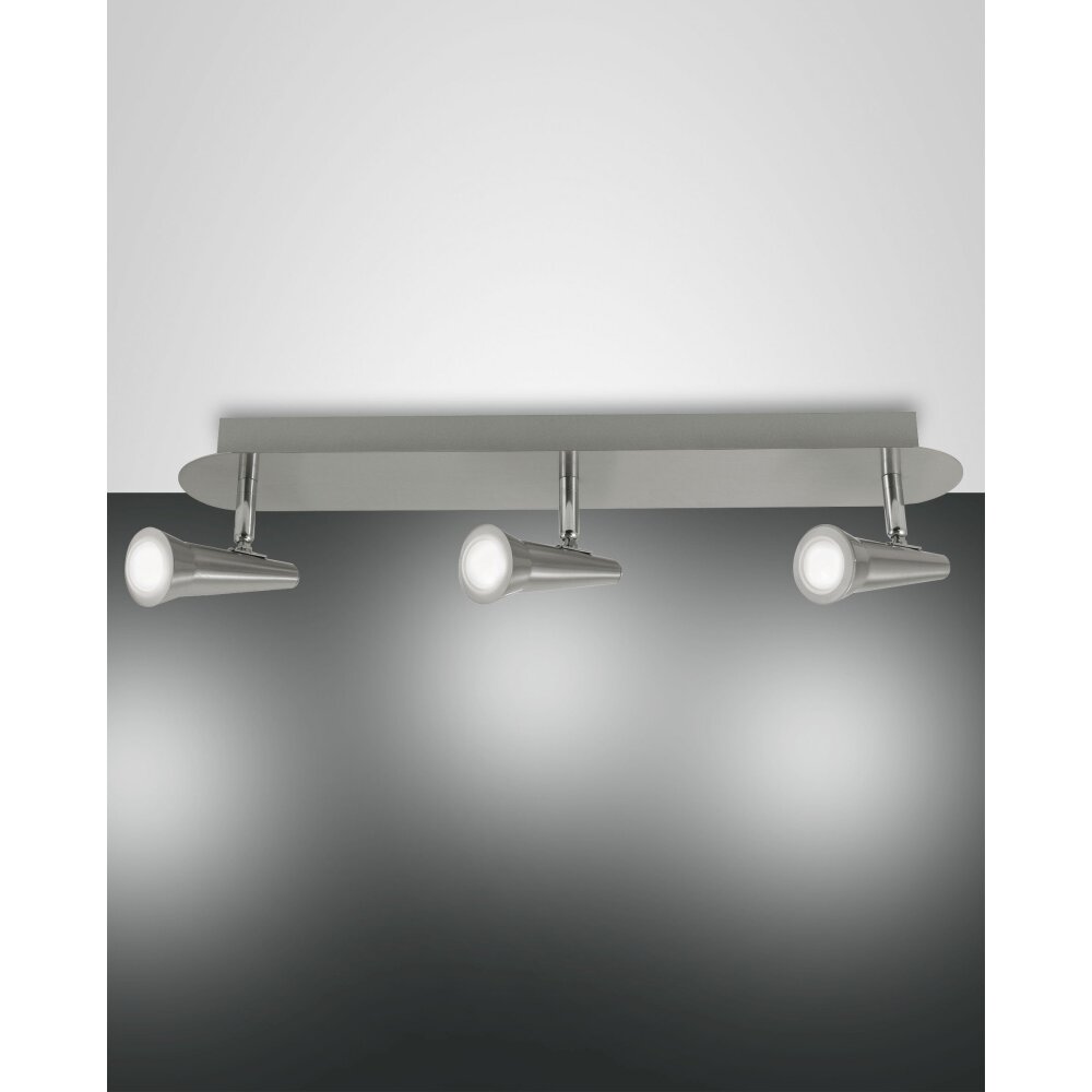 Fabas Luce Niko Plafondlamp LED Nikkel mat, 3-lichts main product photo