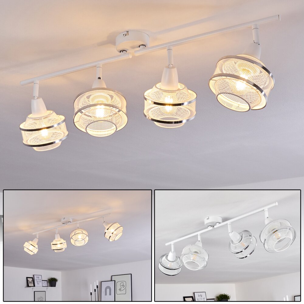 Limassol Plafondlamp Chroom, Wit, 4-lichts main product photo