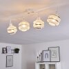Limassol Plafondlamp Chroom, Wit, 4-lichts Limassol Plafondlamp Chroom, Wit, 4-lichts