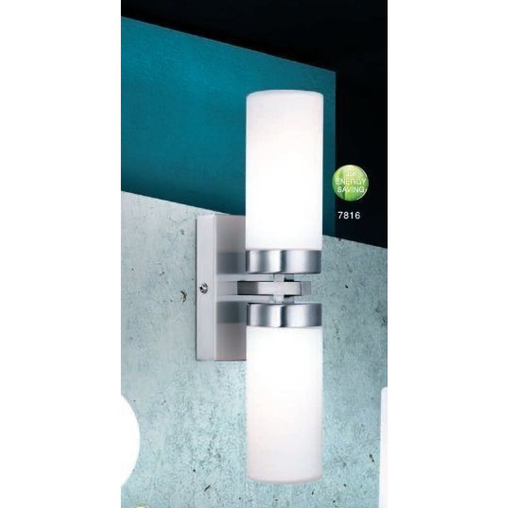 Globo SPACE Muurlamp Chroom, roestvrij staal, Nikkel mat, Wit, 2-lichts main product photo