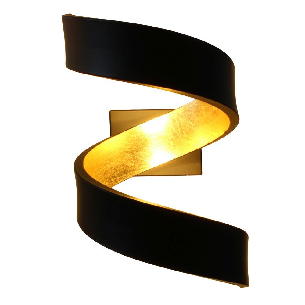Lutec HELIX Wandlamp Goud, Zwart, 2-lichts main product photo