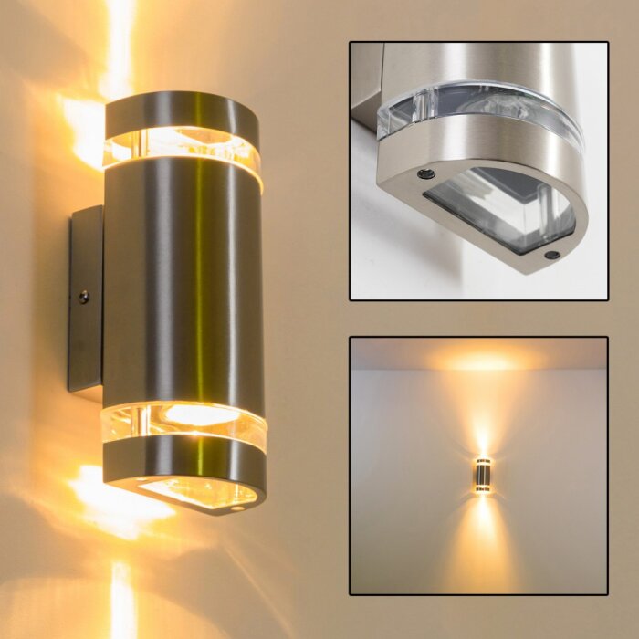 Maturin Buiten muurverlichting Roestvrijstalen kleur, 2-lichts