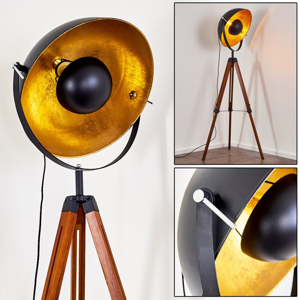 Jupiter Staande lamp Bruin, Hout donker, Zwart, 1-licht main product photo