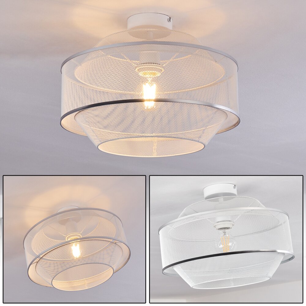 Limassol Plafondlamp Chroom, Wit, 1-licht main product photo
