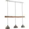 Globo Jebel Hanger Hout donker, Nikkel mat, 3-lichts