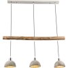 Globo Jebel Hanger Hout donker, Nikkel mat, 3-lichts