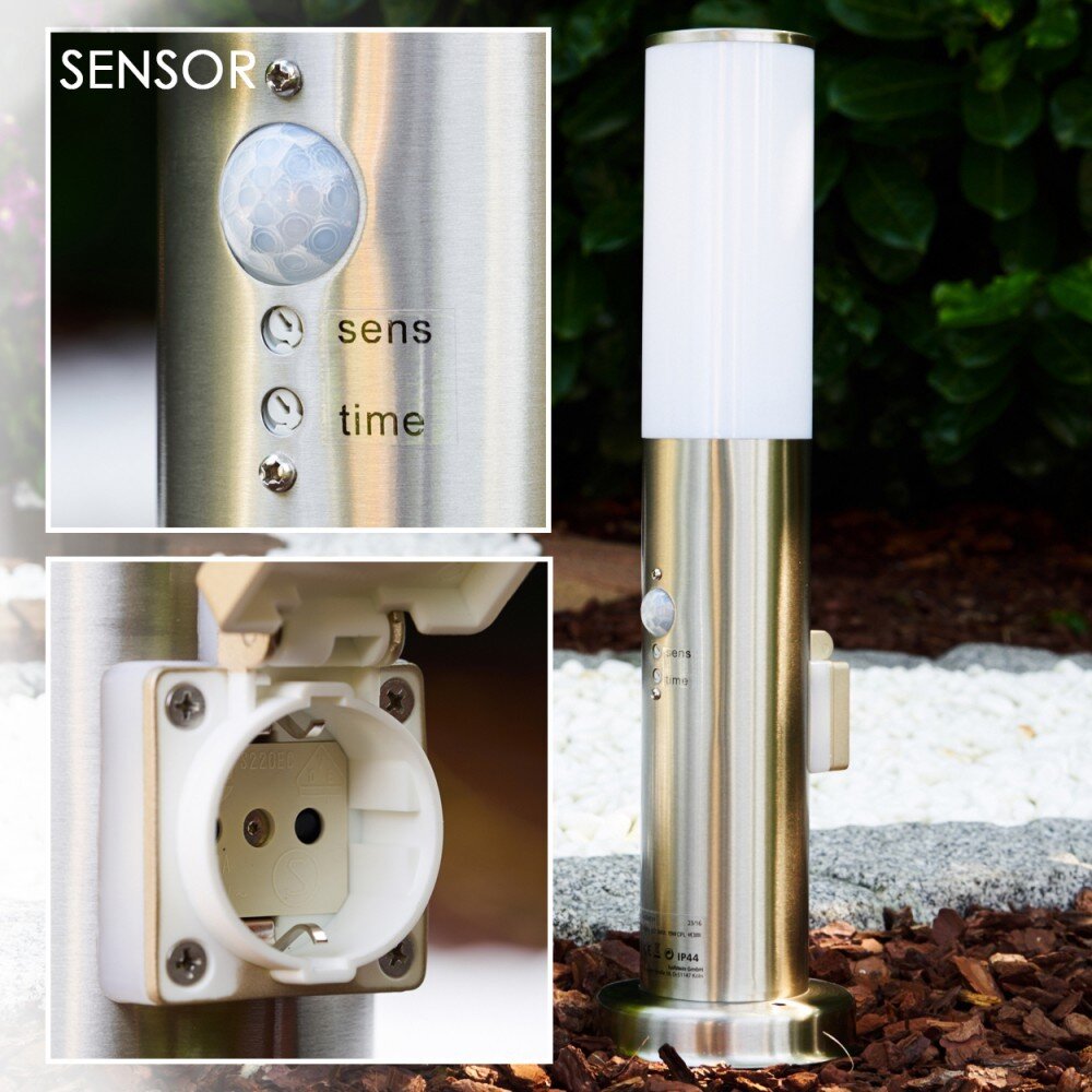 Caserta Staande lamp, Pad licht roestvrij staal, 1-licht, Bewegingsmelder main product photo