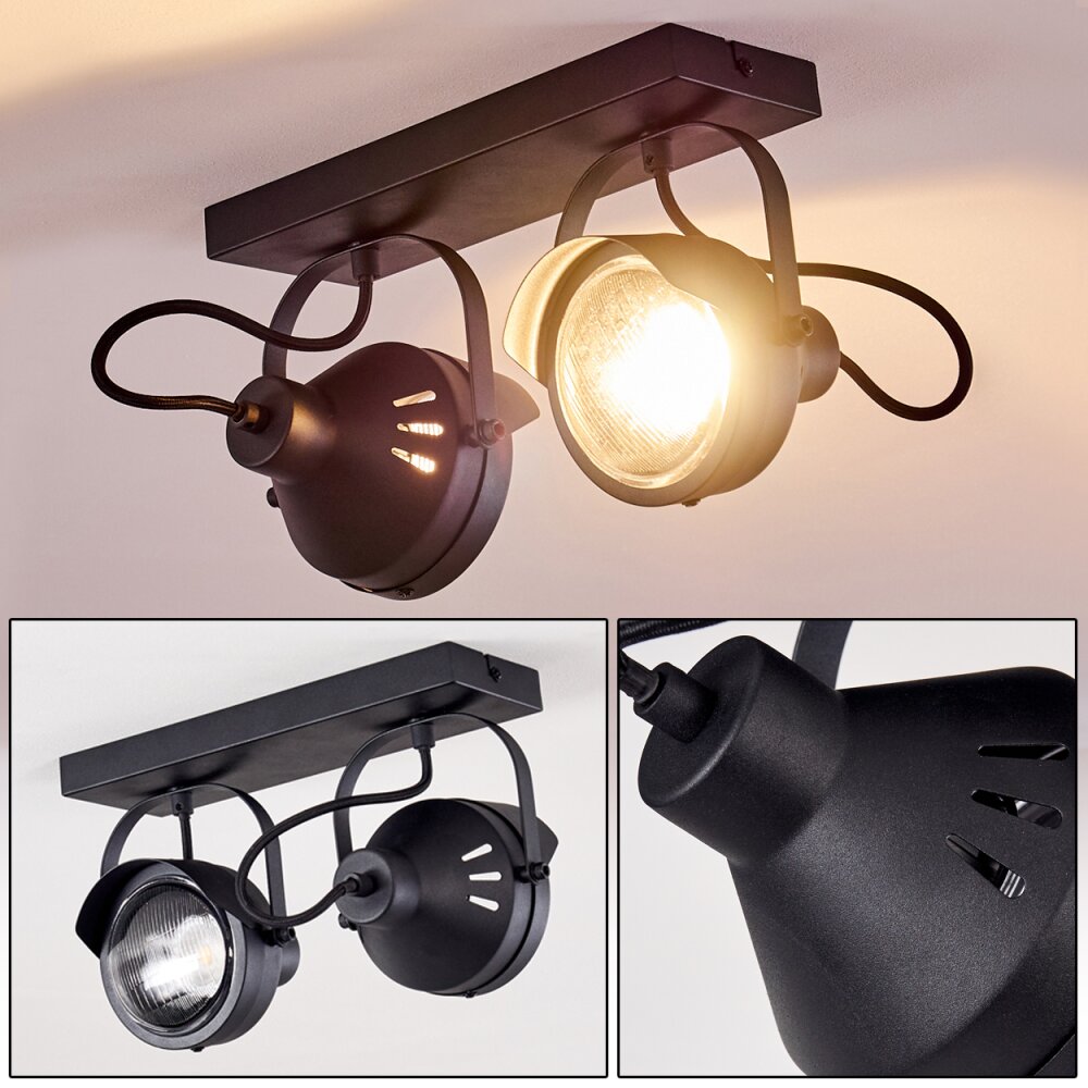 Rahway Plafondlamp Zwart, 2-lichts main product photo