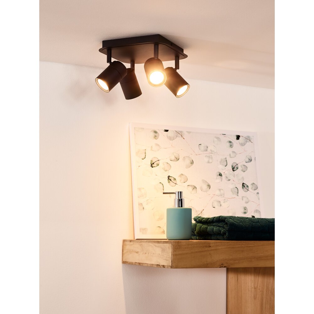 Lucide LENNERT Plafond spot LED Zwart, 4-lichts main product photo