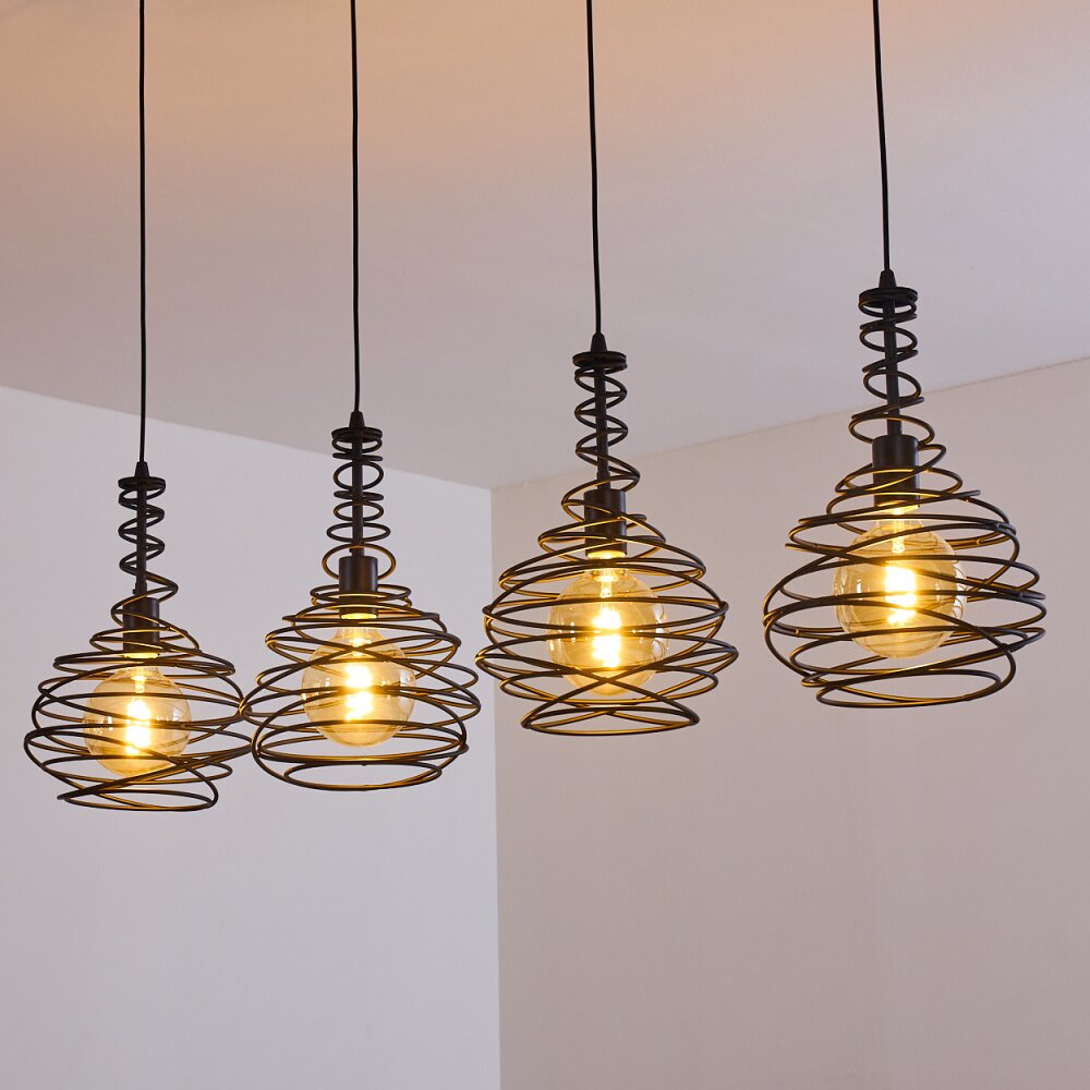 Walterswald Hanglamp Zwart, 4-lichts