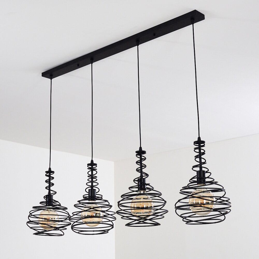 Walterswald Hanglamp Zwart, 4-lichts