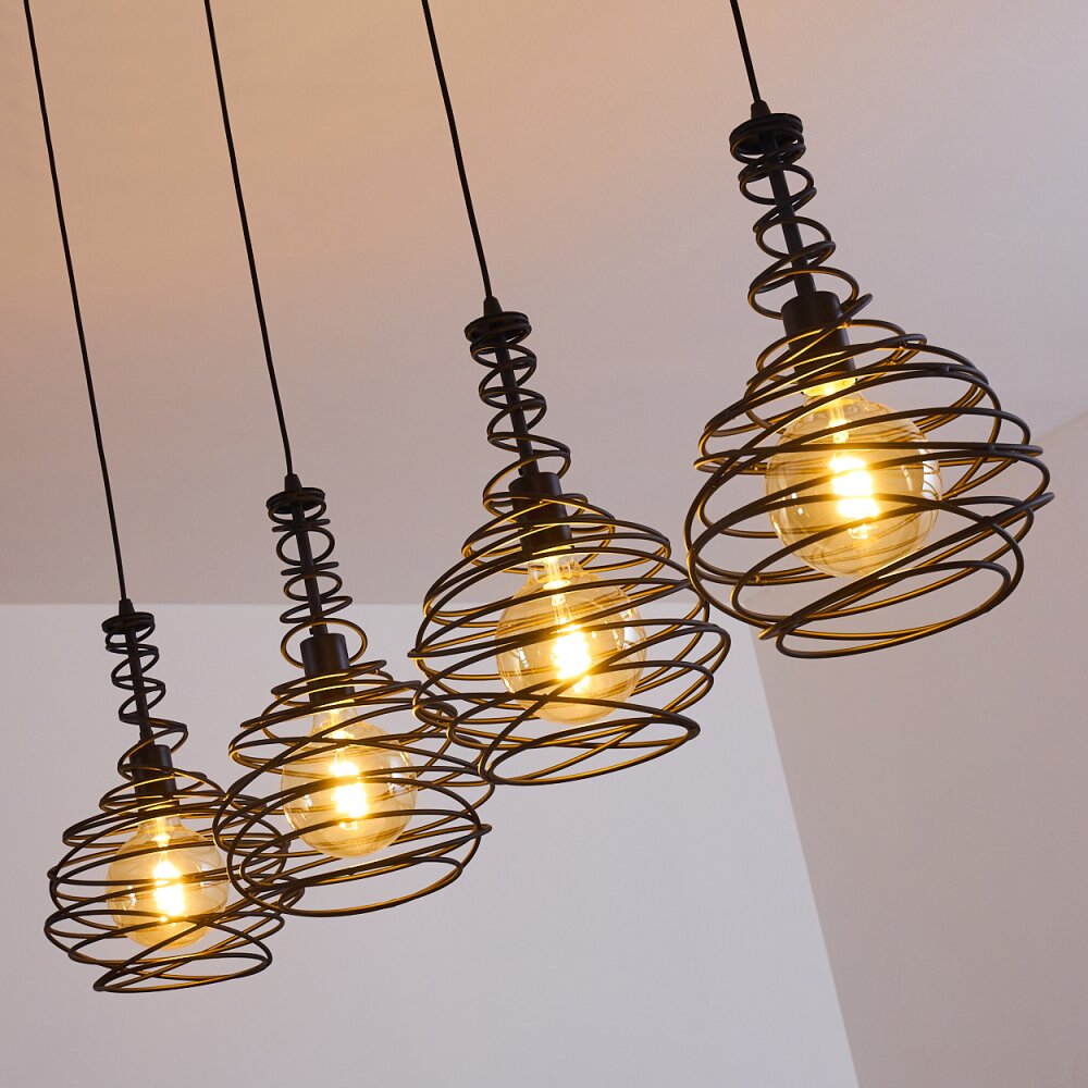 Walterswald Hanglamp Zwart, 4-lichts