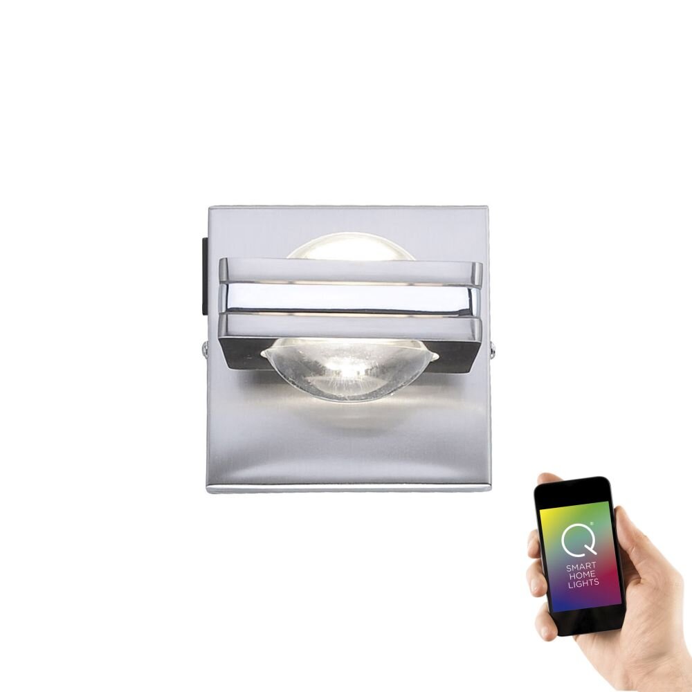 Paul Neuhaus Q-Fisheye Muurlamp LED roestvrij staal, 2-lichts, Afstandsbediening, Kleurwisselaar main product photo