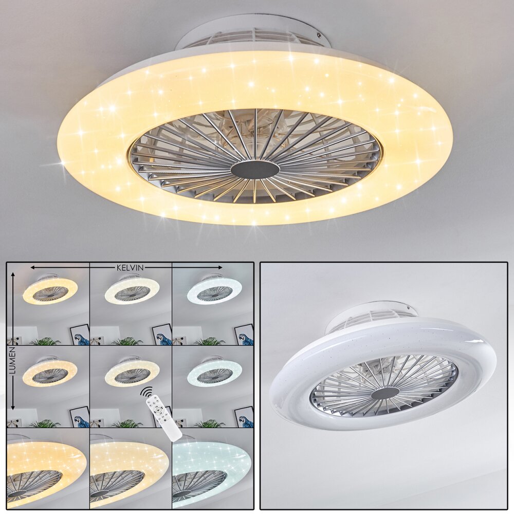 Piraeus plafondventilator LED Titan, Wit, 1-licht, Afstandsbediening main product photo