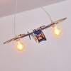 Fiete Hanglamp Blauw, Zilver, 2-lichts