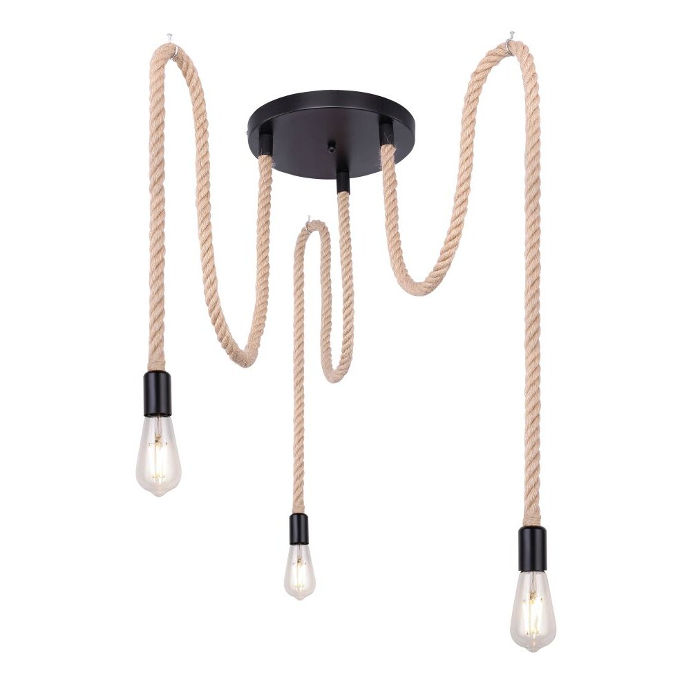 Globo ULLEU Hanger Bruin, Zwart, 3-lichts