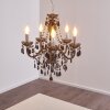 Delhi kroonluchter Zwart, Transparant, Helder, 5-lichts