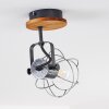 Sundsvall Plafondlamp Hout licht, Zwart, 1-licht