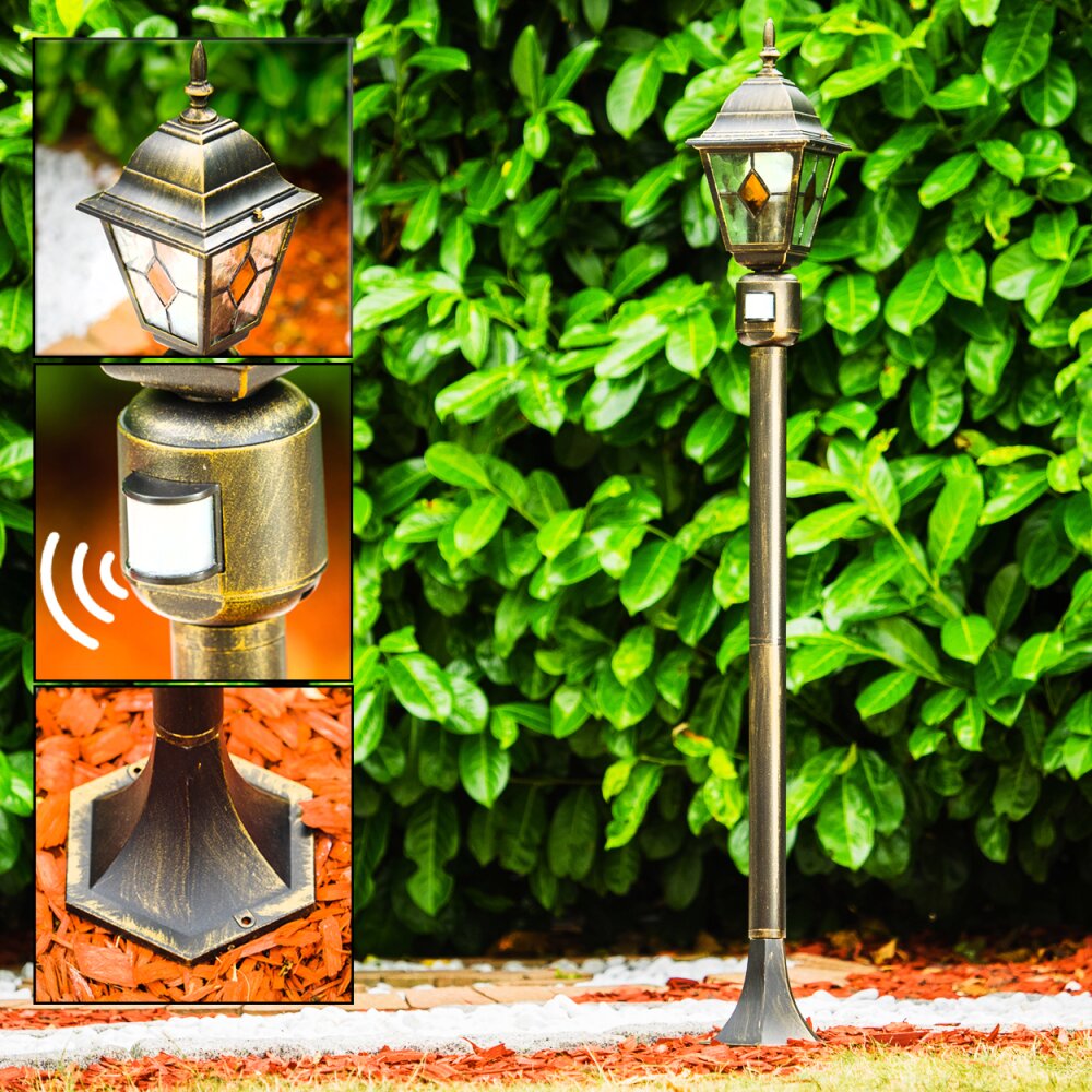 Antibes Padverlichting Bruin, Goud, 1-licht, Bewegingsmelder main product photo