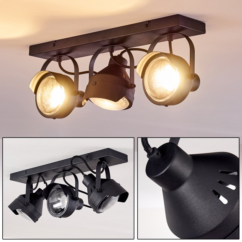 Rahway Plafondlamp Zwart, 3-lichts main product photo