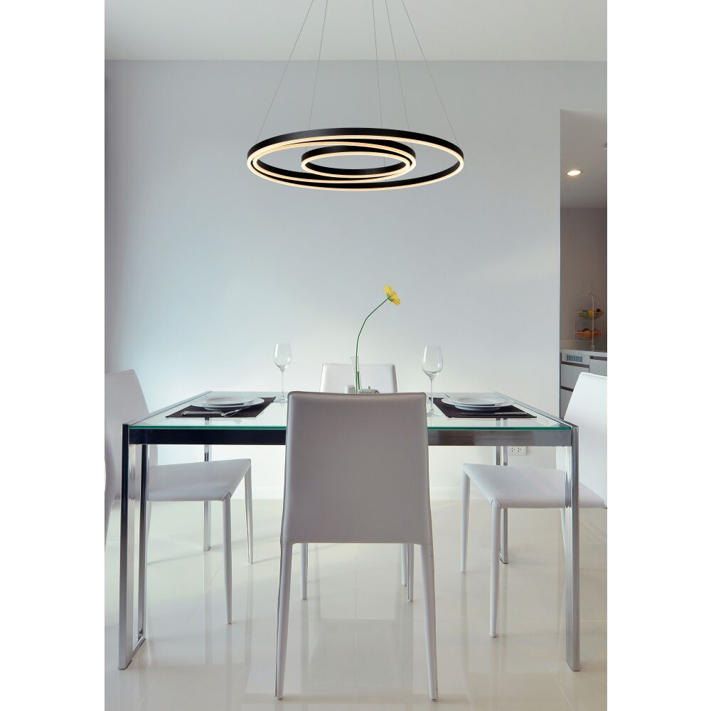 Lucide TRINITI Hanglamp LED Zwart, 1-licht main product photo