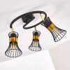 Ayen Plafondlamp Zwart-Goud, 3-lichts