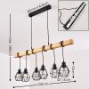 Barbengo Hanglamp Hout licht, Zwart, 6-lichts