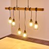 Barbengo Hanglamp Hout licht, Zwart, 6-lichts