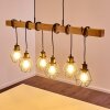 Barbengo Hanglamp Hout licht, Zwart, 6-lichts