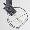 Sundsvall Plafondlamp Hout donker, Zwart, 3-lichts