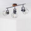 Sundsvall Plafondlamp Hout donker, Zwart, 3-lichts