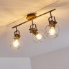 Sundsvall Plafondlamp Hout donker, Zwart, 3-lichts