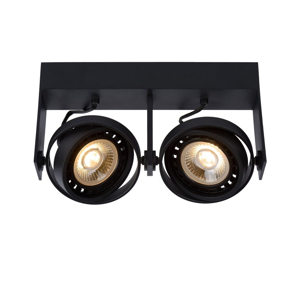 Lucide GRIFFON Plafond straler Zwart, 2-lichts main product photo