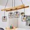 Kotor Hanglamp Hout licht, Zwart, 4-lichts