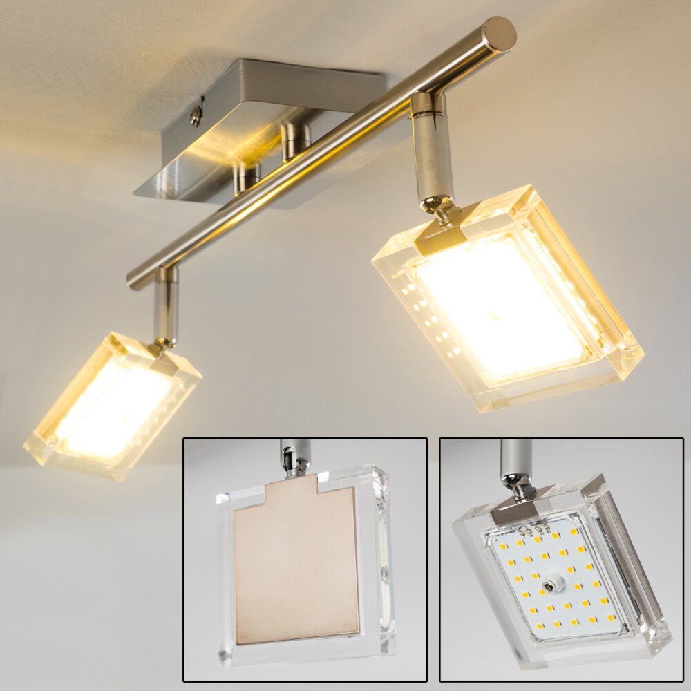 Kiruna Plafondlamp LED Chroom, Nikkel mat, 2-lichts main product photo