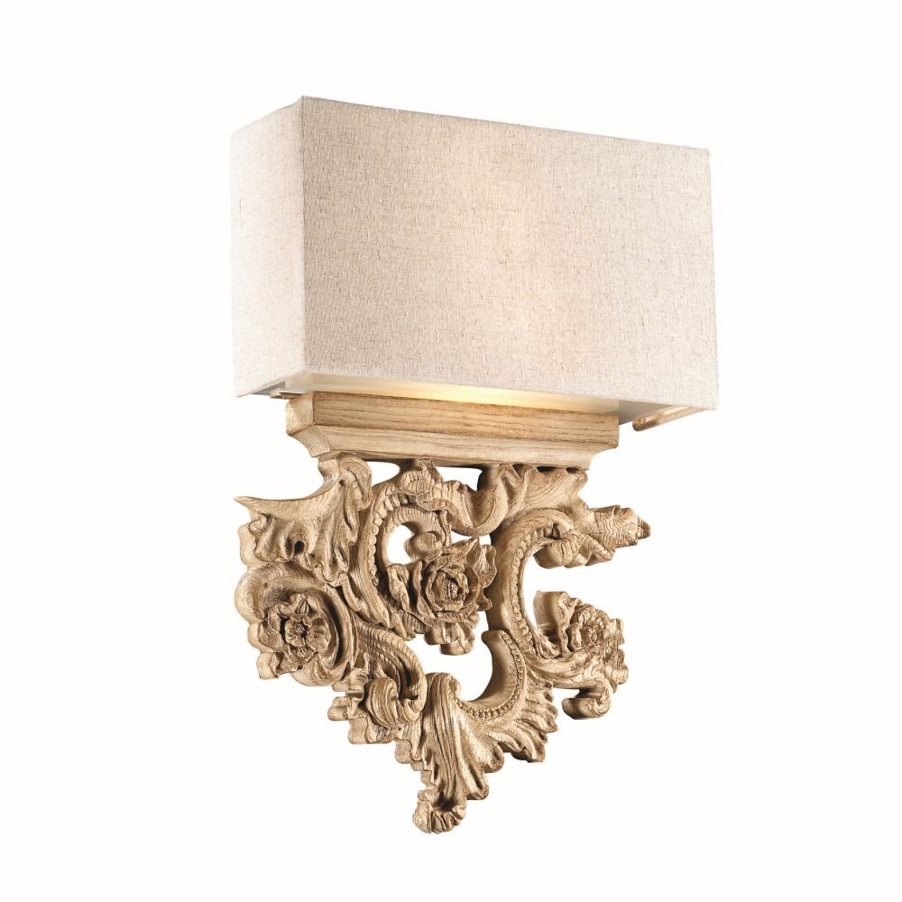 Ideallux PETER Muurlamp Hout licht, 2-lichts main product photo