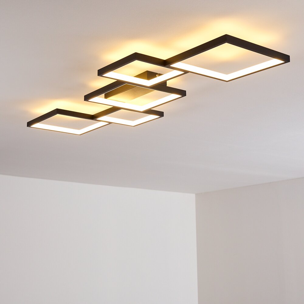 Bacolod Plafondlamp LED Zwart, 1-licht