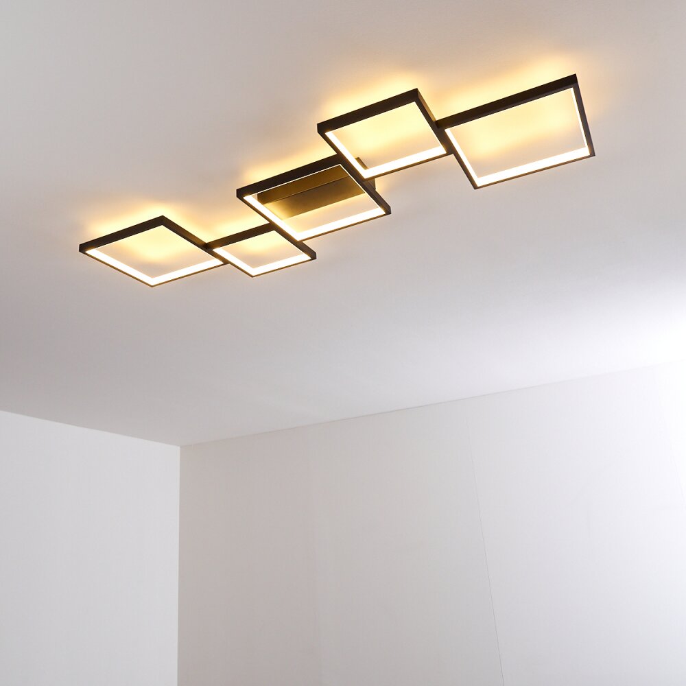 Bacolod Plafondlamp LED Zwart, 1-licht
