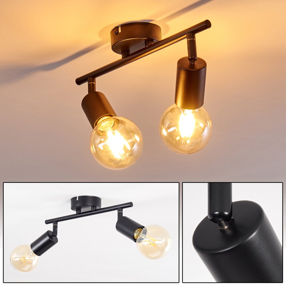 Maidford Plafondlamp Zwart, 2-lichts main product photo