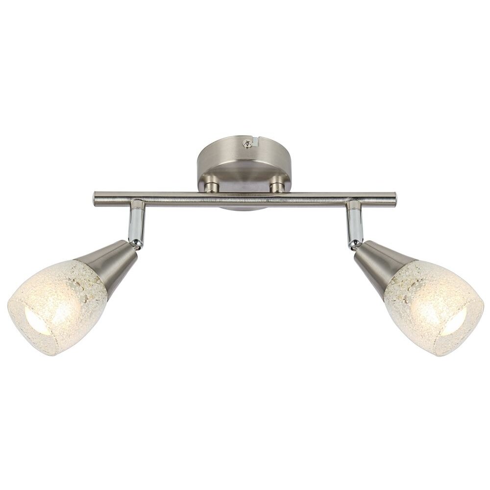Globo KRISTALL Plafondlamp Nikkel mat, 2-lichts
